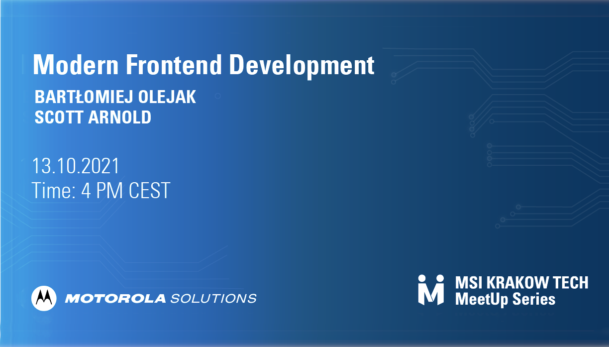 Modern Frontend Development - darmowy tech meetup